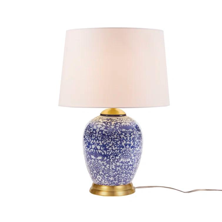 Hampton Hill Mystique Blue Ceramic Ginger Jar Table Lamp