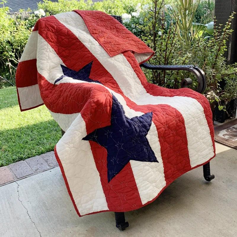 Greenland Home Fashions Heritage Star Stripe Cotton Throw