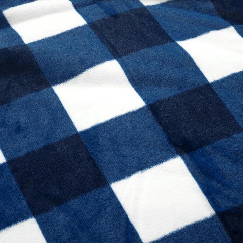 Plaid Faux Fur Microfiber 2 Piece Comforter Set (Set of 2)