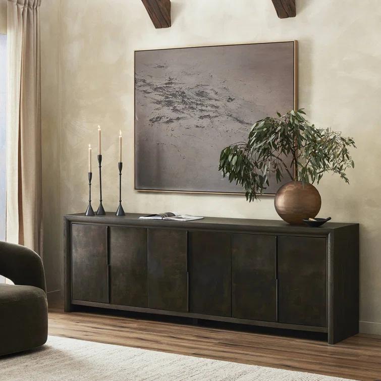 Arlington Espresso Oak and Iron 96" Sideboard