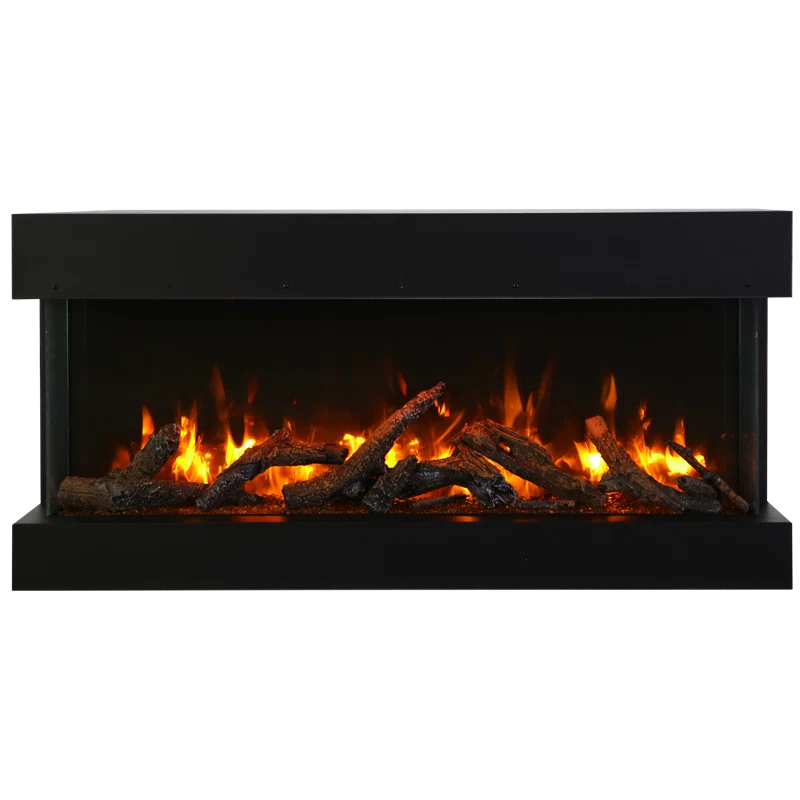 Amantii 72-TRU-VIEW-XL XT – 72″ Wide X 22″ In Height –3 Sided Glass / Indoor Or Outdoor Electric Fireplace