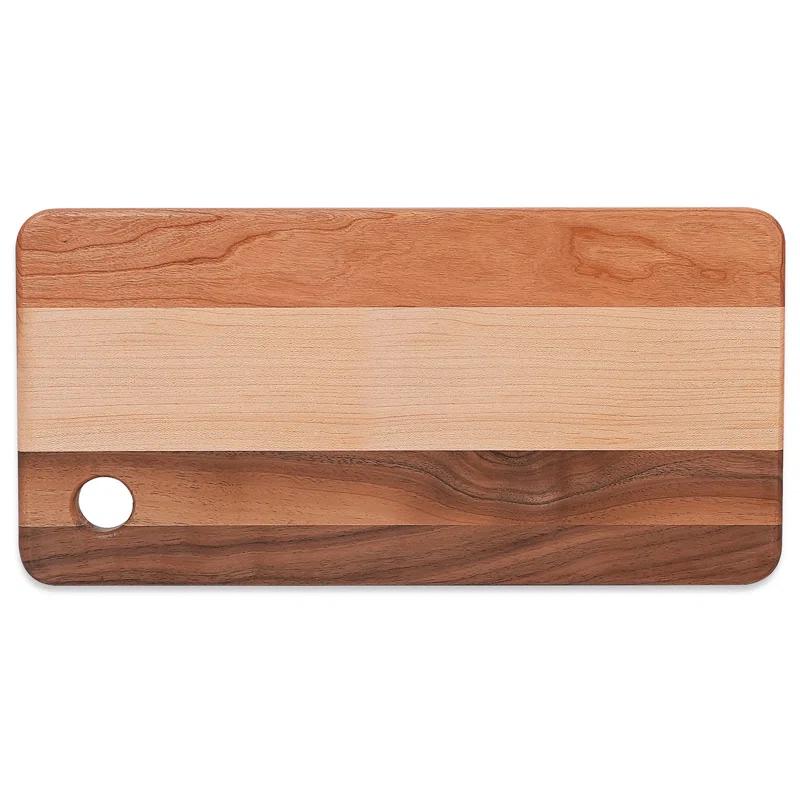 CONSDAN CONSDAN Mixed Hardwood Cutting Board, Food-Safe Kitchen Chopping Board for Meat, Vegetables, Fruits