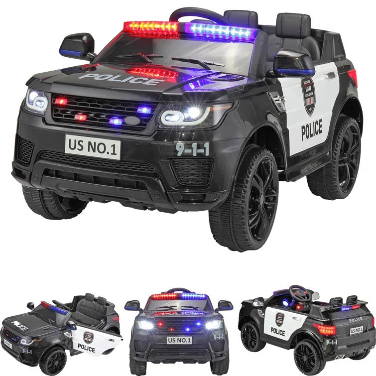 Allied Plush Inc 12V Kids Ride on Car, Electric Police Cars with Remote Control