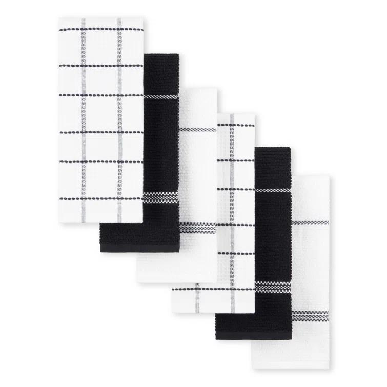 Martha Stewart Martha Stewart Modern Waffle Kitchen Towel Set 6-Pack, Linen, 16"x28" (Set of 6)