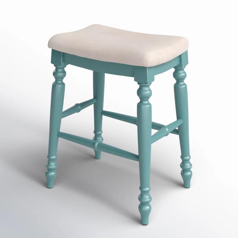 Kelly Clarkson Home Jordyn Backless Upholstered Wood Counter & Bar Stool
