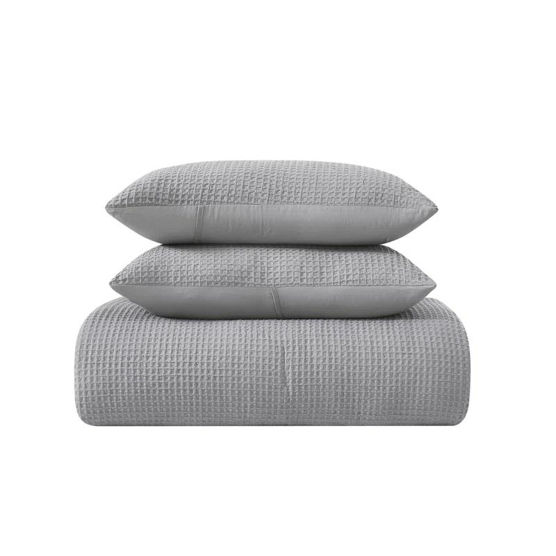 Textured Waffle Weave Comforter Set