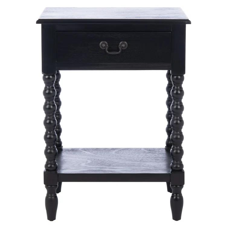 Dakota Fields Solid Wood Top End Table with Storage