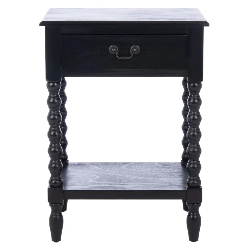 Dakota Fields Solid Wood Top End Table with Storage