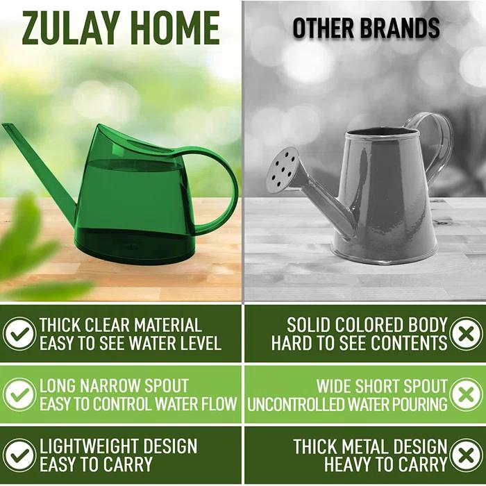 Zulay Kitchen Zulay Home Watering Can for Indoor Plants, Translucent Small Watering Cans, Long Spout Water Can for Outdoor, 1/3 Gallon 1.4L 47oz