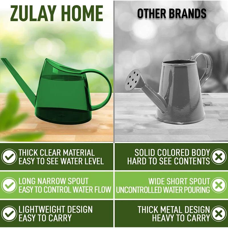 Zulay Kitchen Zulay Home Watering Can for Indoor Plants, Translucent Small Watering Cans, Long Spout Water Can for Outdoor, 1/3 Gallon 1.4L 47oz