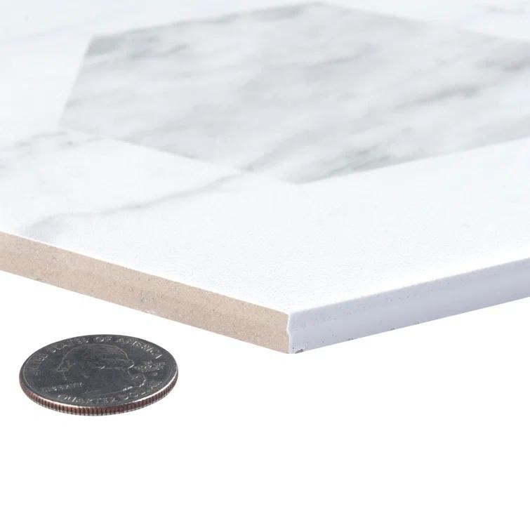 Merola Tile Classico Bardiglio Hex 7" x 8" Porcelain Patterned Wall & Floor Tile
