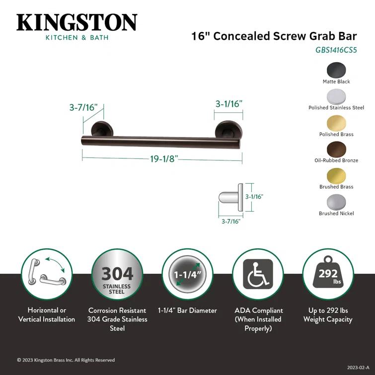 Kingston Brass Kingston Brass Berwyn Grab Bar GBS1430CS5