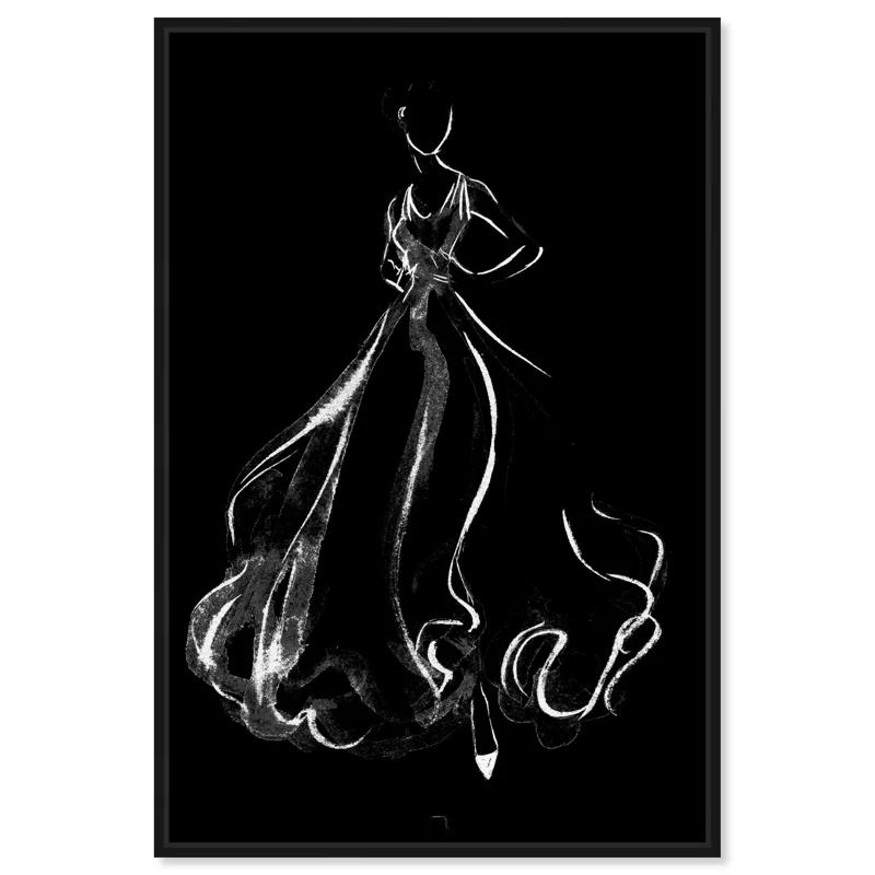 Oliver Gal Prints " Elegant Dress Flow " Painting Print