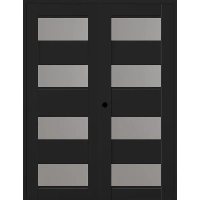 Belldinni Della Solid Manufactured Wood and Glass Paneled Prefinished Standard Double Door