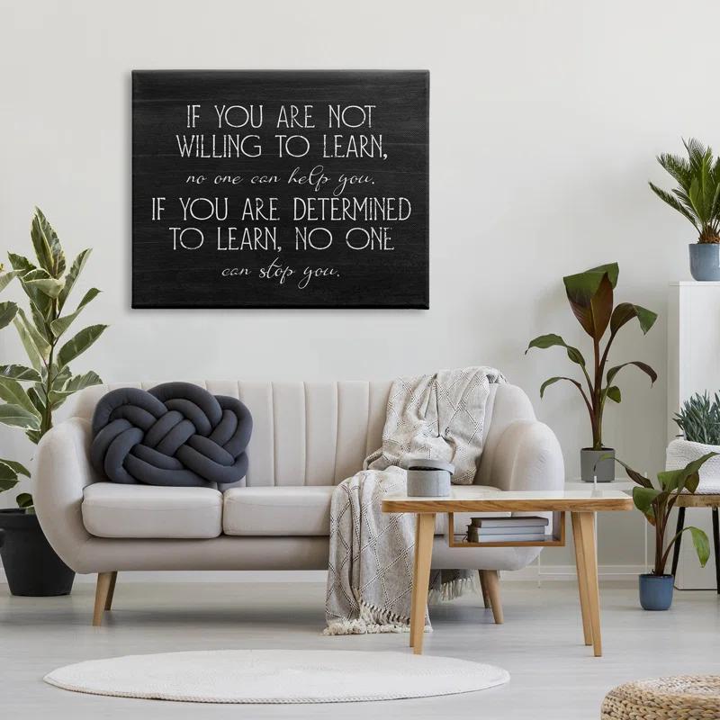 Stupell Industries Determined To Learn Motivational Canvas Wall Art By Lil' Rue | Wayfair