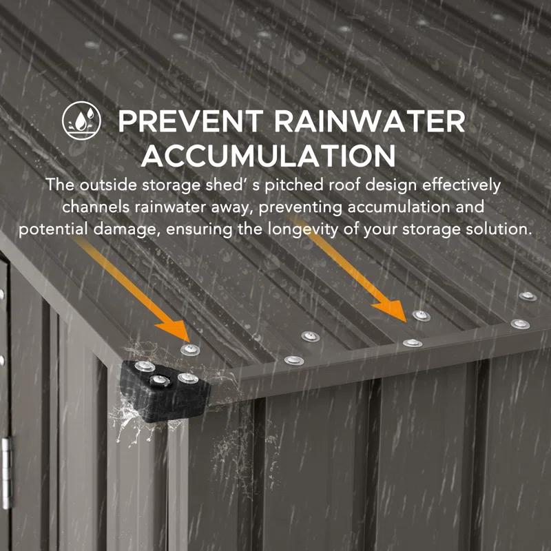 Sunjoy Sunjoy Outdoor Storage Shed 10 x 20 ft. Carport, Patio Metal Utility Large Storage Shed Garage with 2 Doors and 4 Vents, for Car, Truck, Bike, Garbage Can, Tool, Lawnmower
