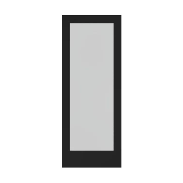 EightDoors Frosted Glass 1-Lite Wood Painted French Doors