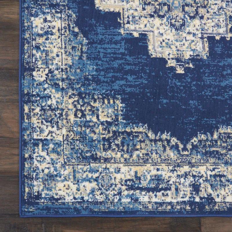 Charlton Home® Golter Grafix 5'3" X 7'3" Navy Blue Vintage Indoor Rug
