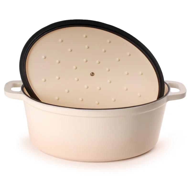 BergHOFF BergHOFF Neo 5Pc Cast Iron Set: 5Qt and 8Qt Covered Dutch Ovens and 10" Fry Pan