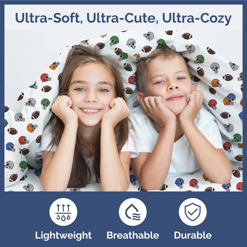 CGK Linens 4 Piece Kids Microfiber Sheet Set - Wrinkle Free - Cute, Cozy, Soft