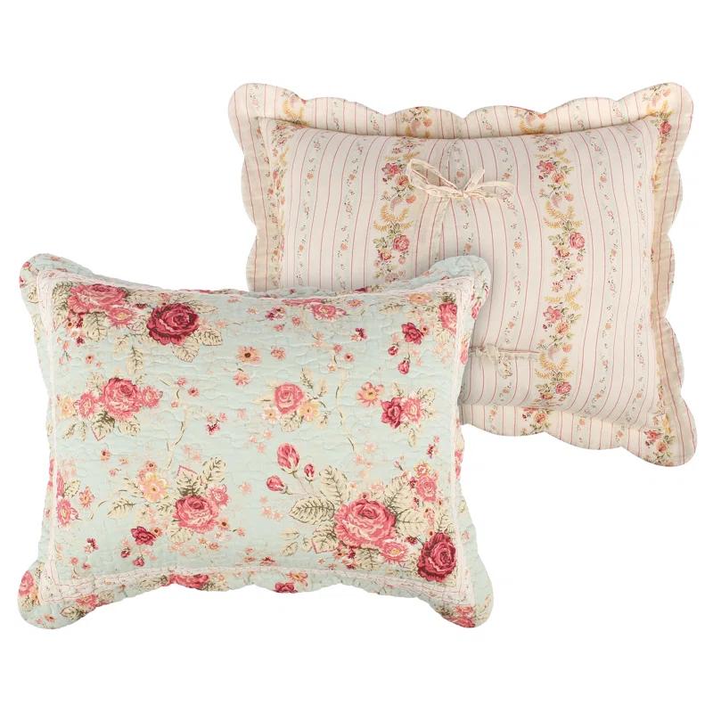 Antique Rose Cotton Reversible Quilt Set