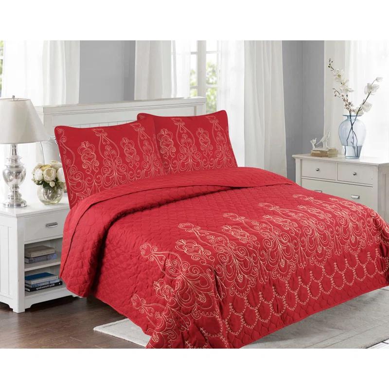 Marina Decoration Marina Elegant Ultra Soft Reversible Quilt Set & Reviews | Wayfair