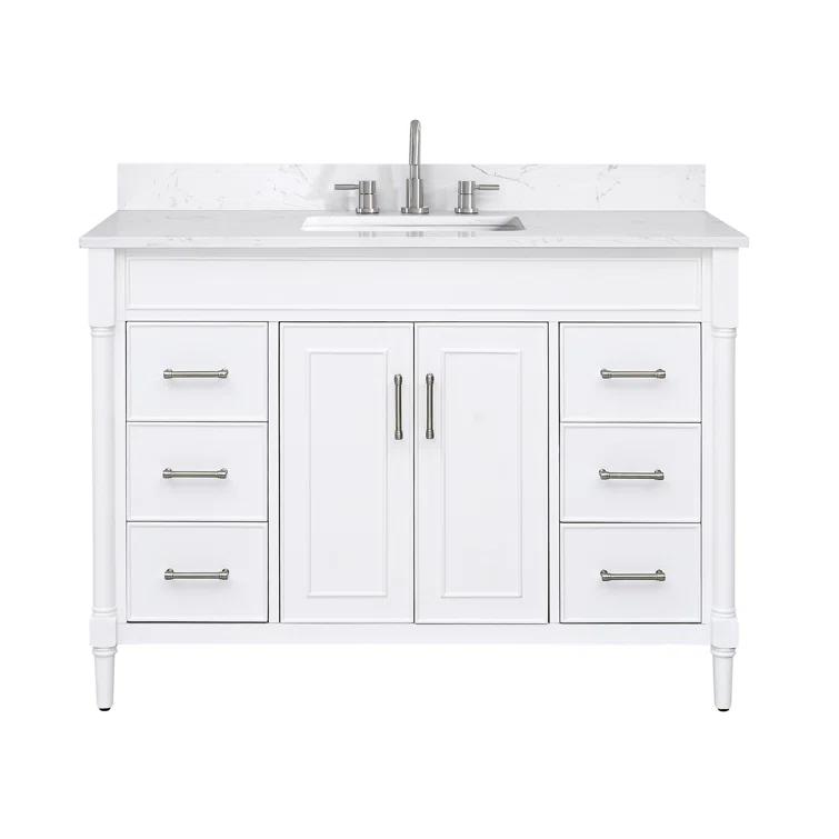 Joss & Main Addison 48" Free Standing Single Bathroom Vanity with Engineered Stone Top