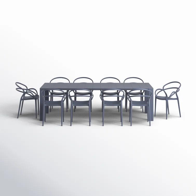 Comet 39.37'' Rectangular 10 - Person Outdoor Dining Set