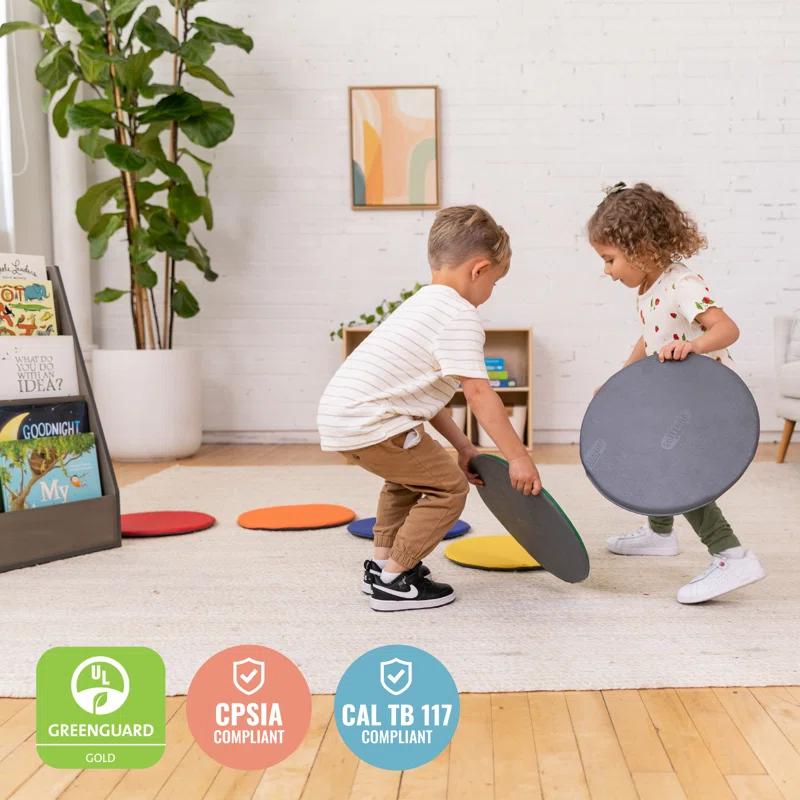 ECR4Kids ECR4Kids SoftZone Colorful Floor Pads, Round, Flexible Seating, 6-Piece