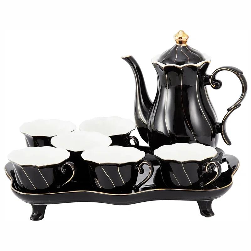 Ameriwood 14 pcs Tea Set of 6 with Tea Tray & Spoons