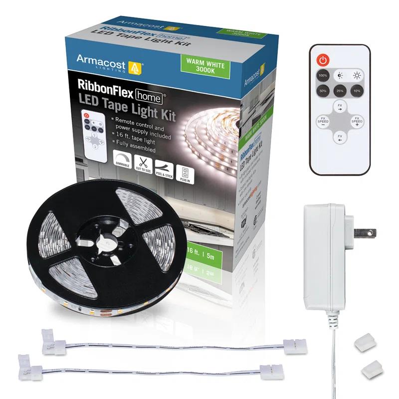 Armacost Lighting 421500 RibbonFlex Home 12V 3000K Soft White LED Strip Light Kit