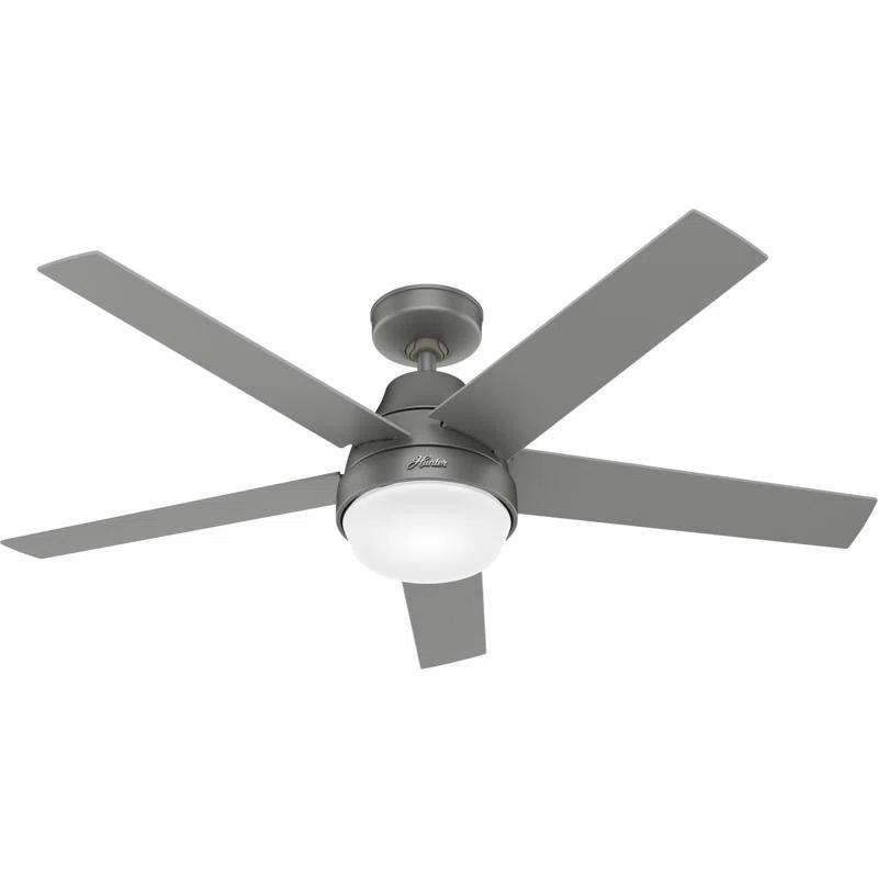 52" Aerodyne 5 - Blade Smart Standard Ceiling Fan with Lights and Remote