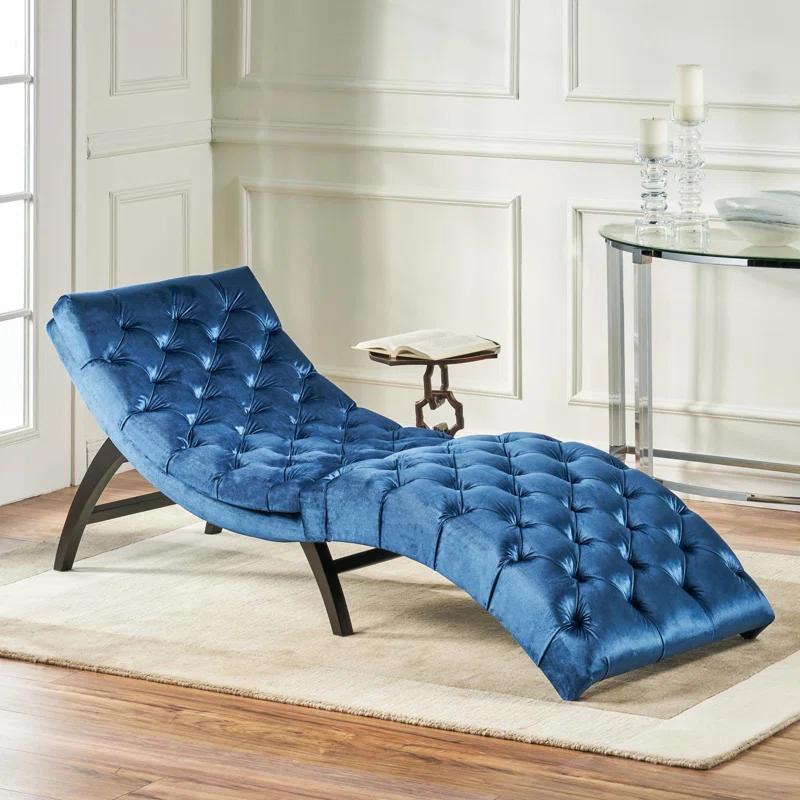 House of Hampton® Chaise Lounge With Velvet Fabric