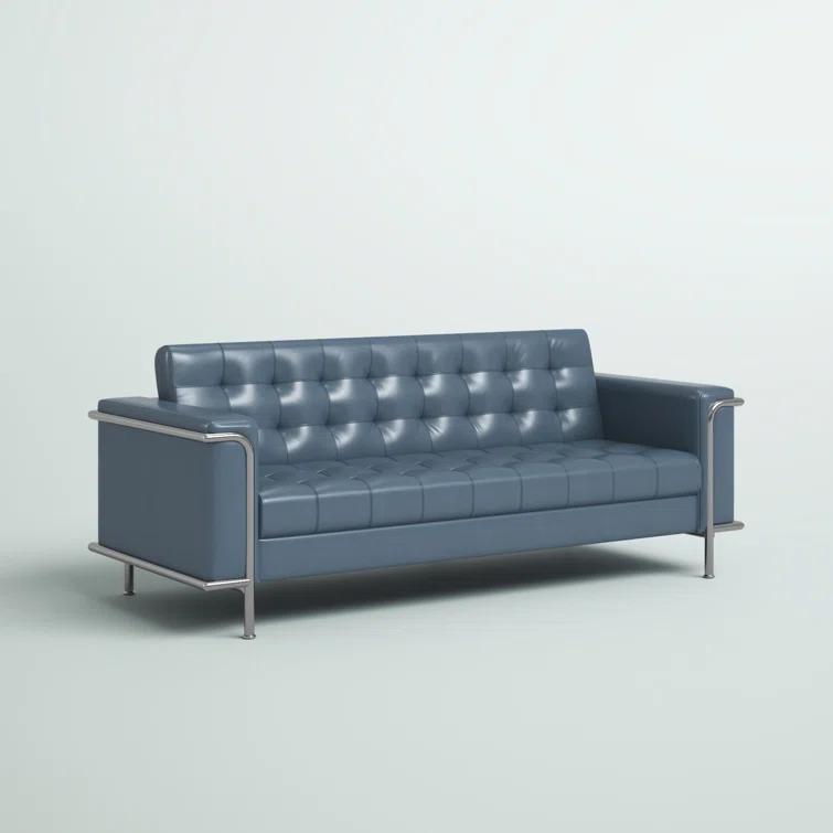 Inbox Zero HERCULES Lesley Series Contemporary LeatherSoft Double Stitch Detail Sofa with Encasing Frame