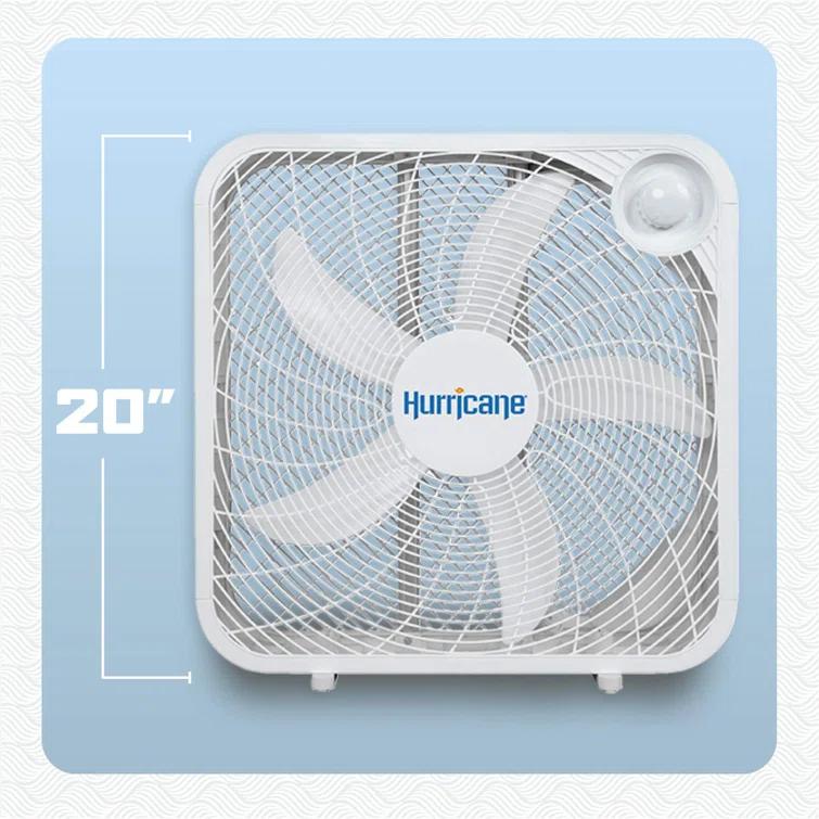 Hurricane Hurricane 20" Classic Series Floor Box Fan with 3 Speed Settings, 2 Pack, White (Set of 2)