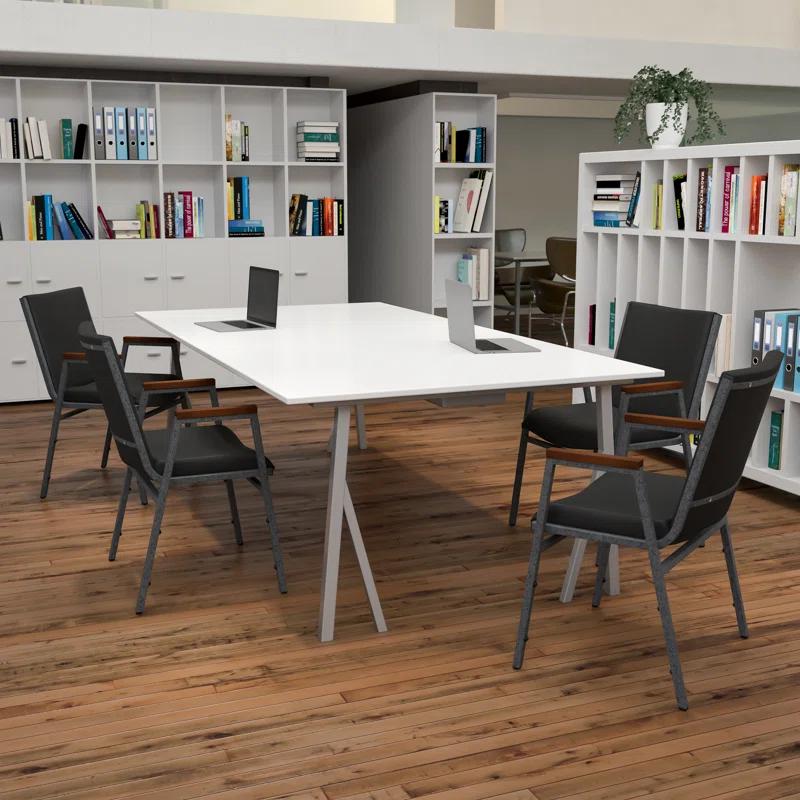Flash Furniture Aliya Heavy Duty Stack Chair with Arms (Set of 4)