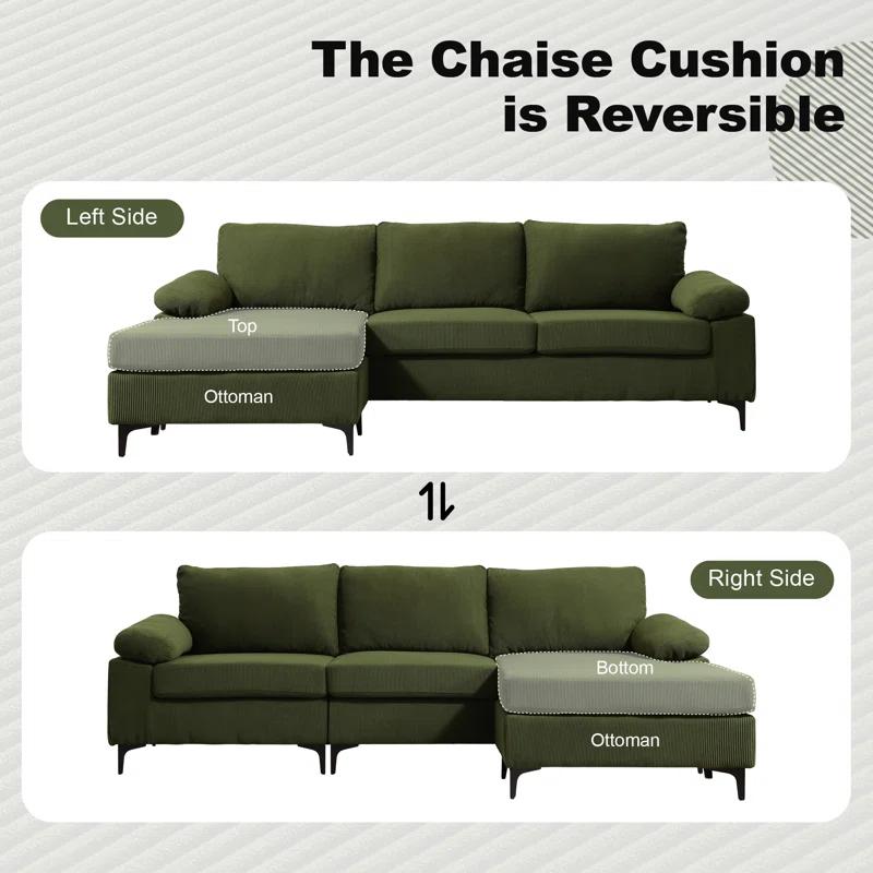 Wade Logan® Avrianna 2 - Piece Upholstered Sectional