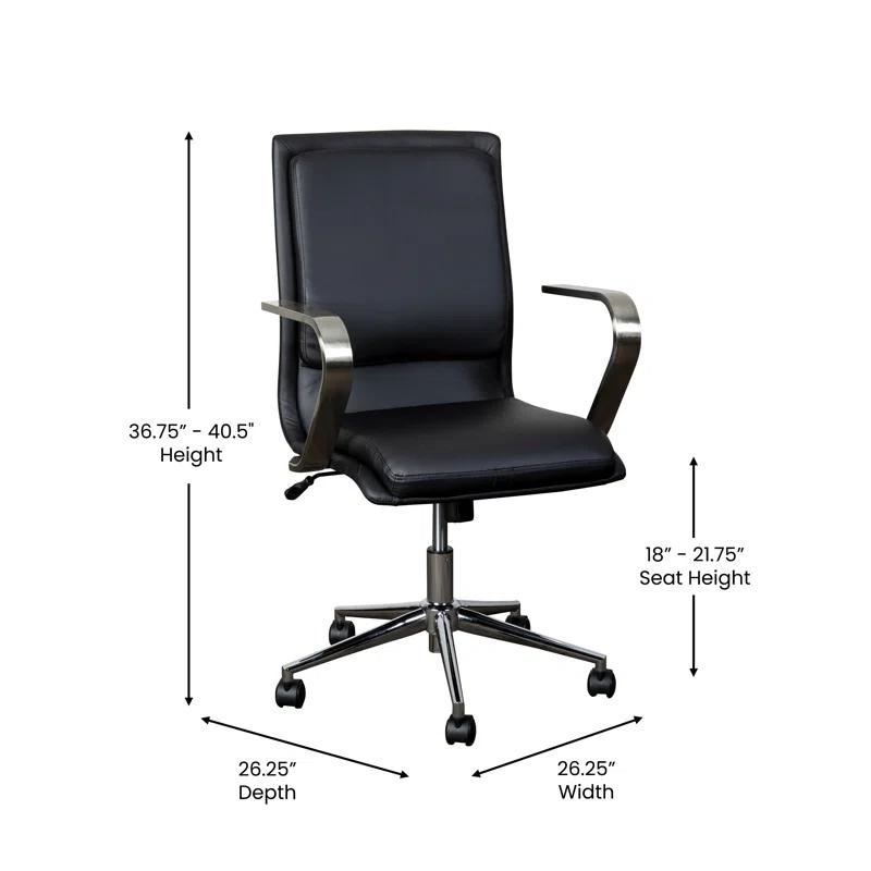 Flash Furniture Mid-Back Designer Upholstered Swivel Executive Office Chair with Armrests