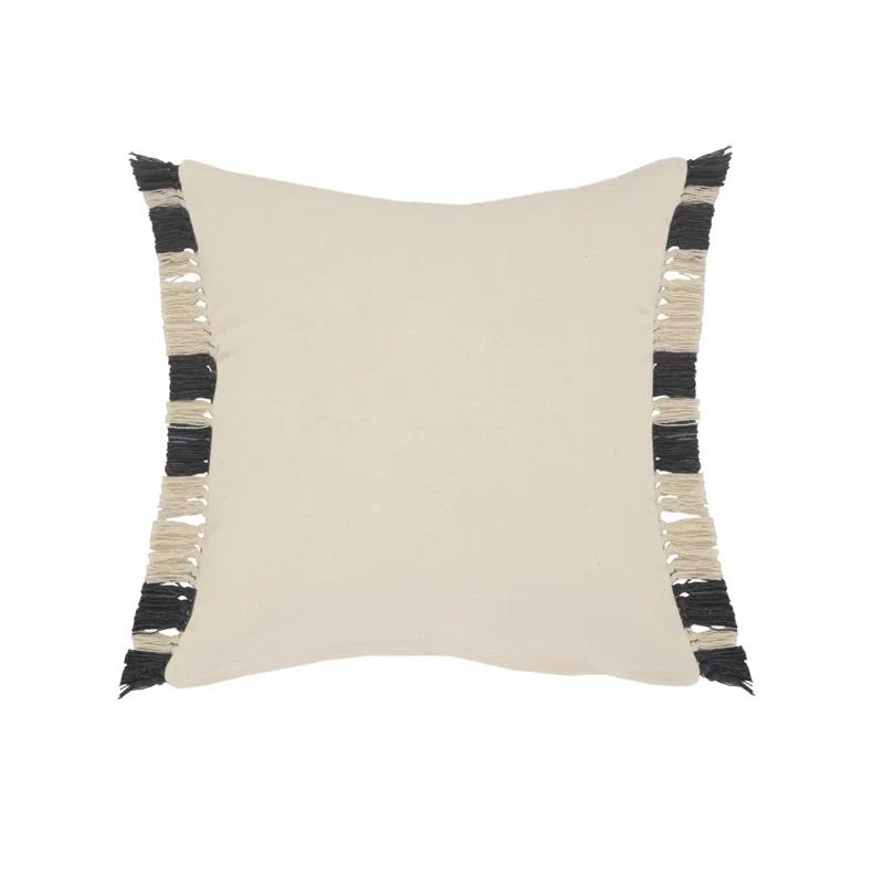 Rajani Home Roznick Fringed Cotton Throw Pillow