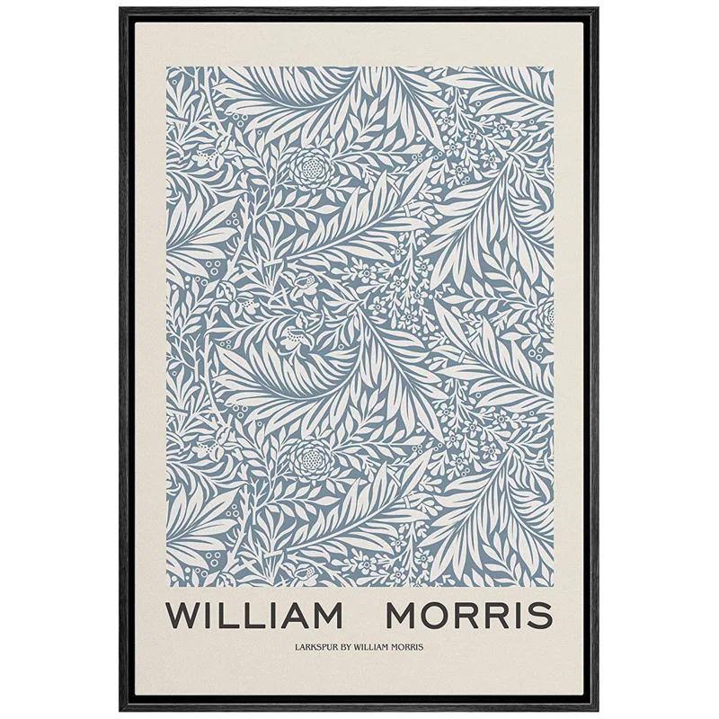 IDEA4WALL Classical Artwork " Idea4wall Canvas Print Wall Art Larkspur Floral Flower Pattern By William Morris Historic Cultural Illustrations Fine Art Colorful Retro For Living Room, Bedroom, Office. " by William Morris