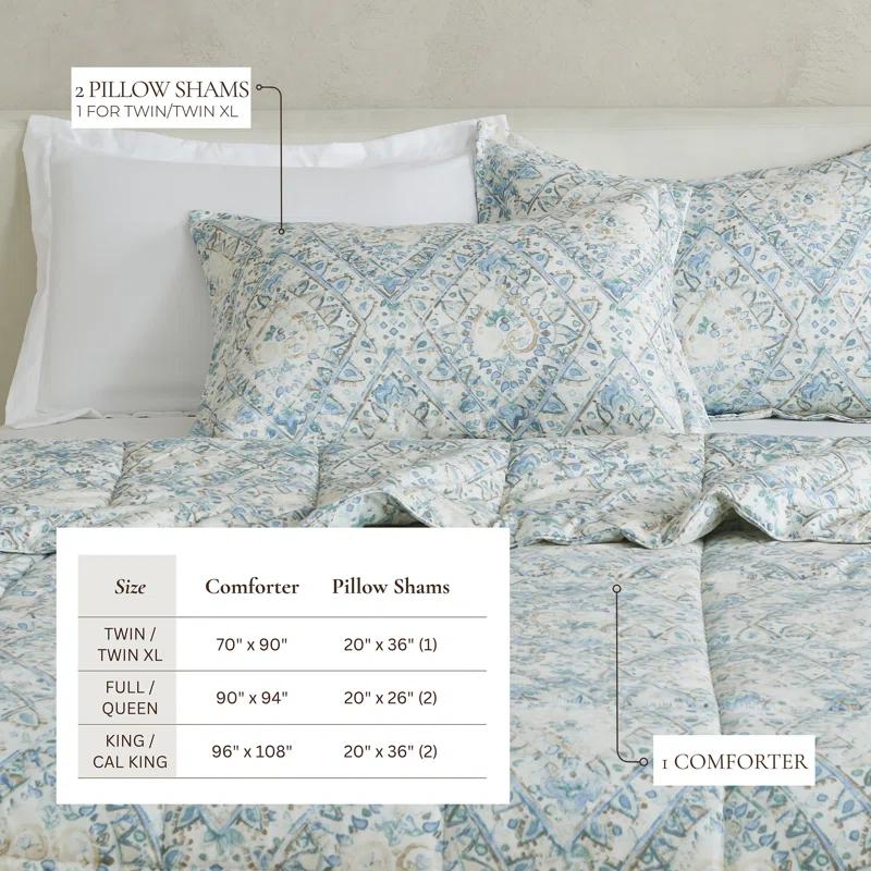 FreshFolds Reversible Microfiber Comforter Set with Shams