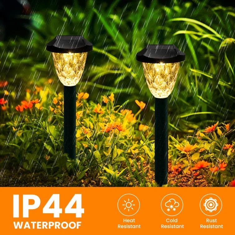 gigalumi 12 Pack Solar Pathway Lights, Waterproof Auto On/Off Outdoor Solar Lights for Garden,Walkway and Driveway,2800K