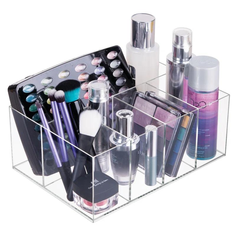 iDesign 5 Compartment Plastic Bathroom Storage Organizer, the Clarity Collection, Clear