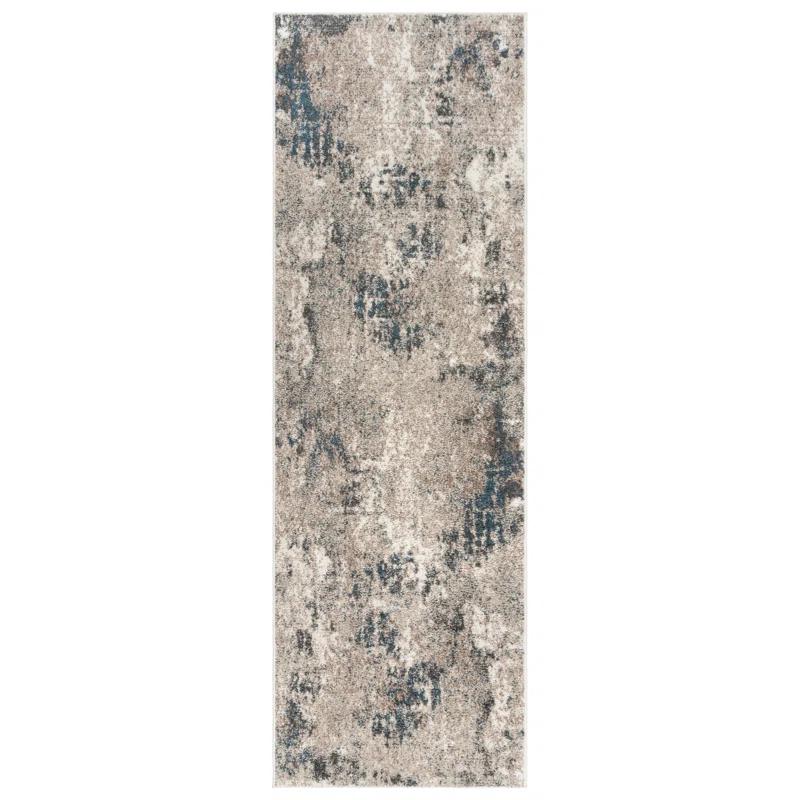Gertmenian Heirloom Huma Modern Abstract Beige Black Blue Polypropylene Area Rug