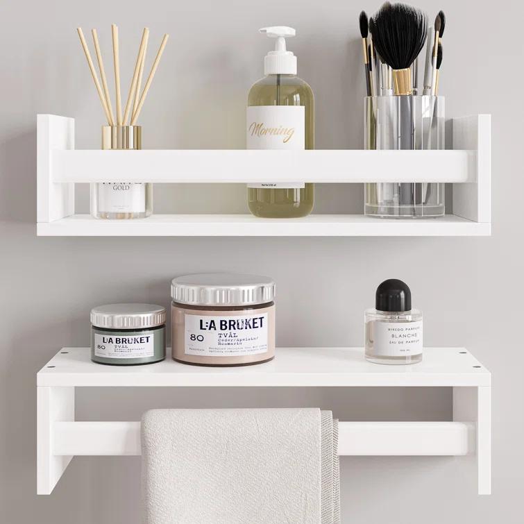 Ballucci Rigga 16" Floating Shelves with Front Bar (Set of 2)