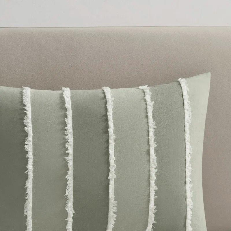INK+IVY Shay 3 Piece Striped Cotton Duvet Cover Set
