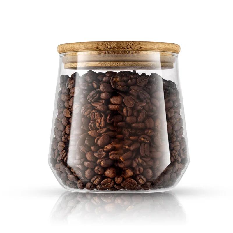 JoyJolt JoyJolt Large Glass Kitchen Food Storage Container Jar with Airtight Bamboo Lid, 31oz.