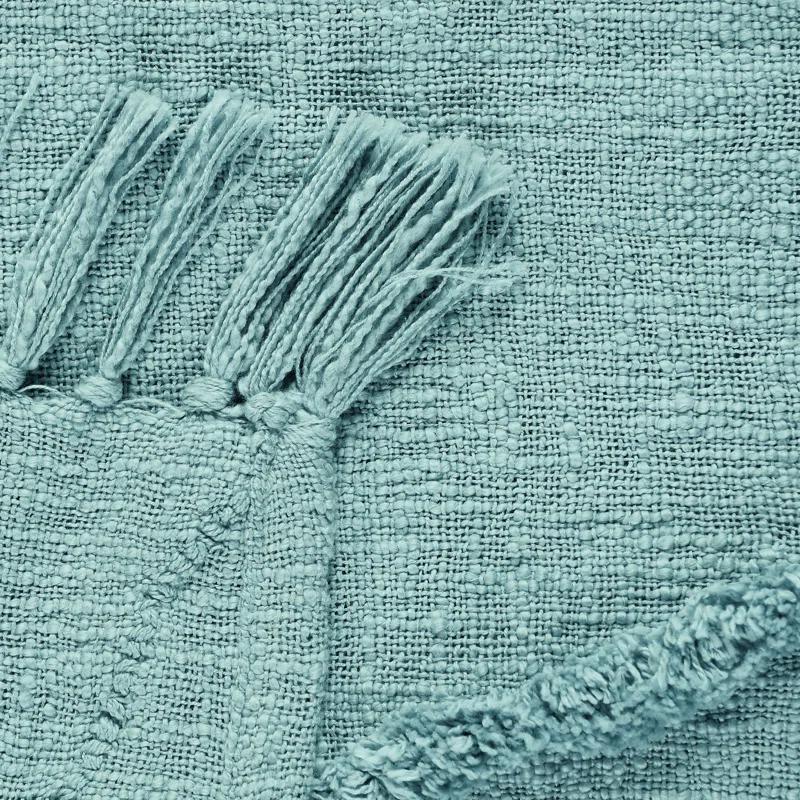Evette Rios Terracotta Fringed Handmade Woven Throw Blanket