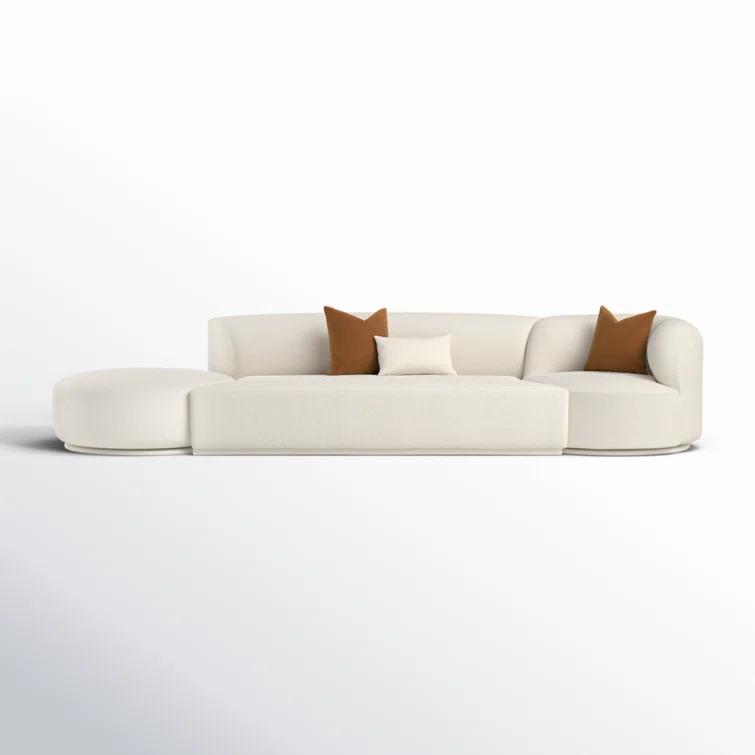 TOV Furniture Fickle Boucle 3-Piece Chaise Modular Sofa