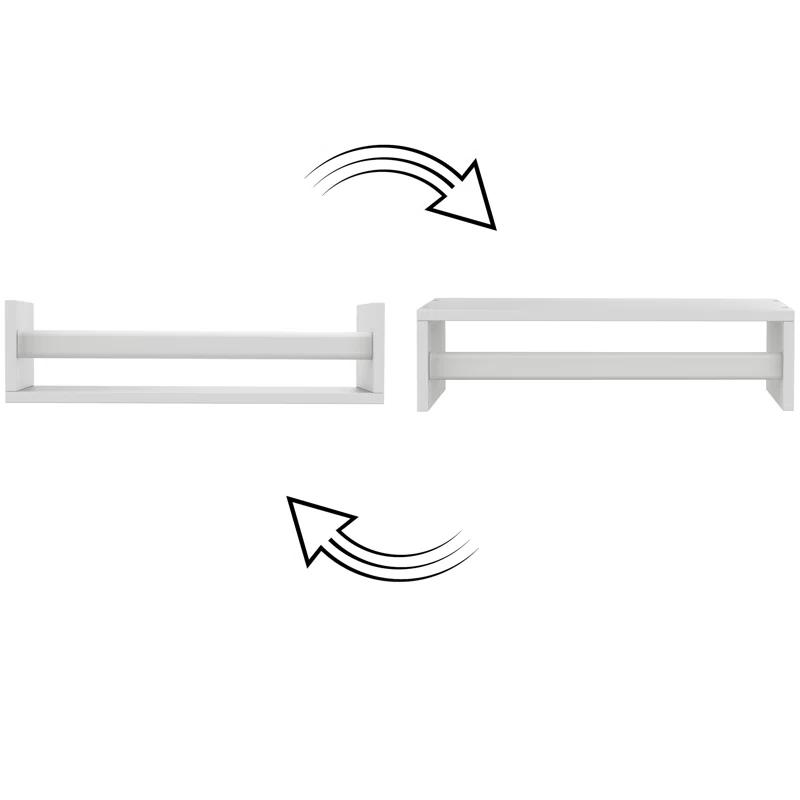 Ballucci Rigga 16" Floating Shelves with Front Bar (Set of 2)